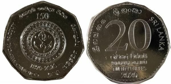 20 rupees (150th Anniversary of the Colombo Medical School)