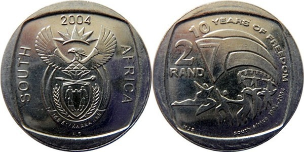 2 rand (10 Years of Freedom - SOUTH AFRICA)