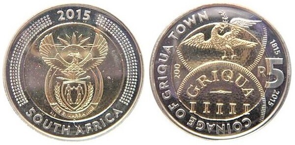 5 rand (200th Anniversary of the Coinage of the City of Griqua - SOUTH AFRICA)