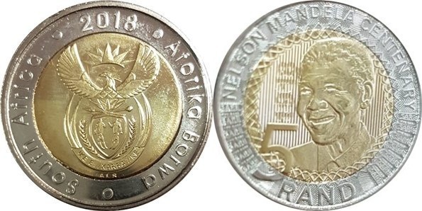 5 rand (100th Anniversary of Nelson Mandela's birth - South Africa - Aforika Borwa)