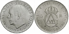 5 kronor (70 Aniversario de Gustaf VI)