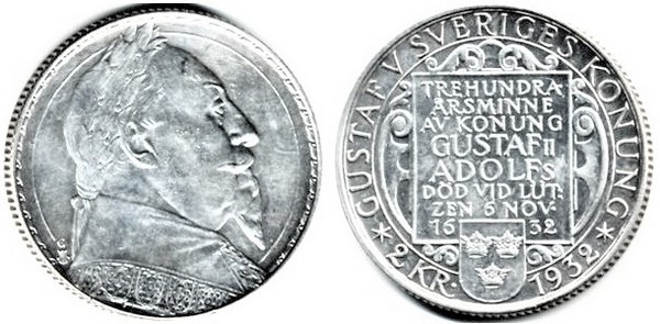 2 kronor (300th Anniversary of Gustav II Adolf II's Death)