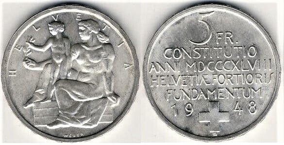 5 francs (Centennial of the Swiss Constitution)