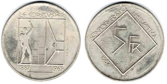 5 francs (100th Anniversary of Le Corbusier's birth)