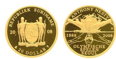 20 dollars (20th anniversary of Anthony Nesty's gold medal at the Olympic Games in Seoul, 1988)