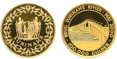 100000 gulden (Inauguration of the Jules Wijdenbosch Bridge over the Suriname River)