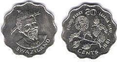 20 cents (FAO) (Sobhuza II)