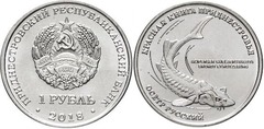 1 rublo (Esturión ruso-Acipenser gueldenstaedtii)