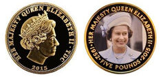 5 pounds (Portrait 1982 - Smiling Queen with white hat and necklace)