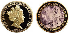 5 pounds (Coronation portrait with scepter - obverse portrait )