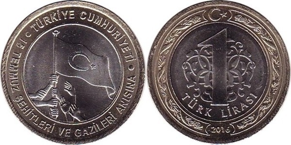 1 lira (Failed coup d'état of July 15, 2016.)