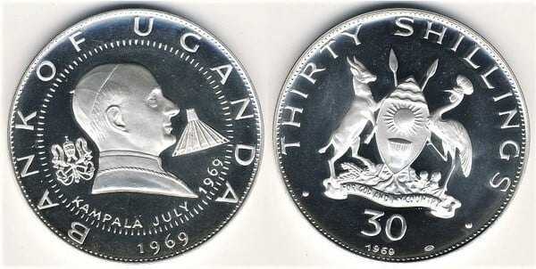 30 shillings (Visit of Pope Paul VI)