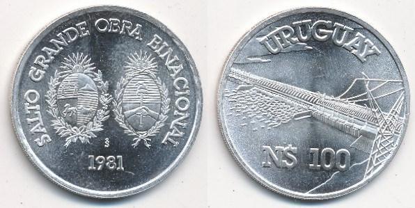 100 nuevos pesos (Salto Grande Dam)