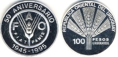 100 pesos (50 Aniversario de la FAO)