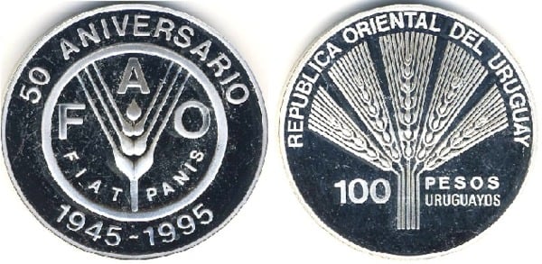 100 pesos (50th Anniversary of FAO)