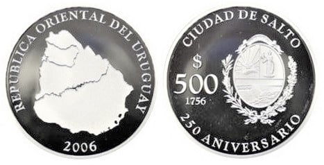 500 pesos (250th Anniversary of the City of Salto)