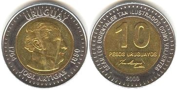 10 pesos (150th Anniversary of José Artigas' Death)