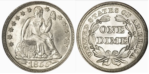 1 dime (Seated Liberty Dime)