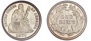 1 dime (Seated Liberty)