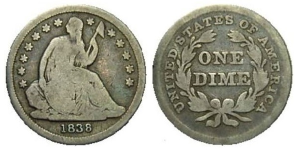 1 dime (Seated Liberty)