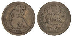 1 dime (Seated Liberty No stars)