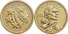 1 dollar (Sacagawea Dollar - Native American Dollar - U.S. Military since 1775)