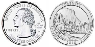 1/4 dollar (America The Beautiful - Yosemite National Park, California)