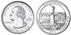 1/4 dollar (America The Beautiful - Gettysburg National Military Park, Pennsylvania)