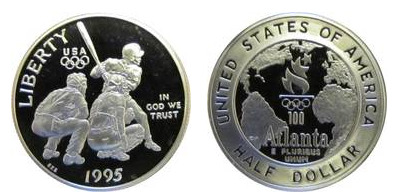 1/2 dollar (Atlanta Centennial Olympic Games - Baseball)