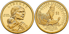 1 dollar (Sacagawea Dollar - Native American Dollar - Delaware Treaty 1778)
