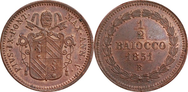 ½ baiocco (Pius IX)