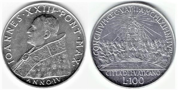 100 lire (Vatican II Ecumenical Council)