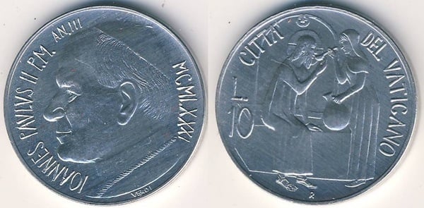 10 liras (John Paul II)