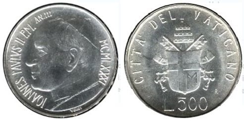 500 liras (John Paul II)