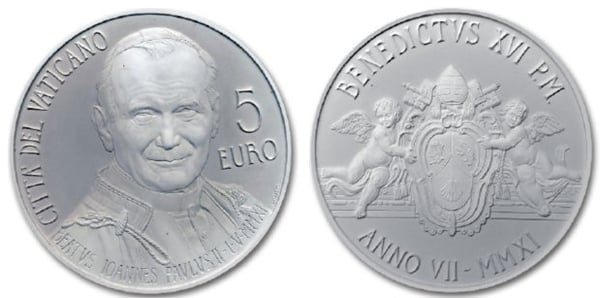 5 euro (Beatification of Pope John Paul II)