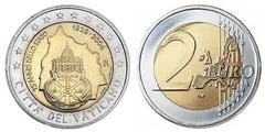 2 euro (75 Aniversario de la Fundación del Estado de la Ciudad del Vaticano)