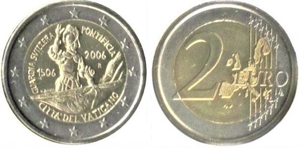 2 euro (500th Anniversary of the Pontifical Swiss Guard)