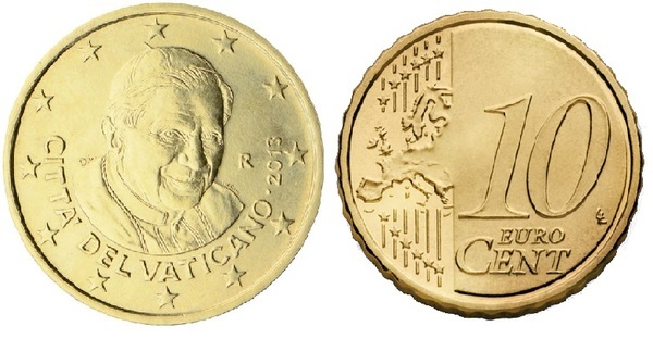 10 euro cent (Benedict XVI-2nd map)