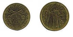 20 lire (Holy Year-Jubilee Year 1975)