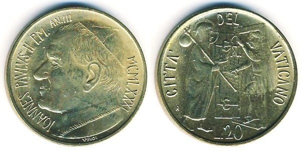 20 liras (John Paul II)