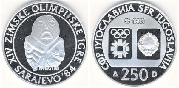 250 dinara (XIV Olympic Winter Games - Sarajevo 1984)