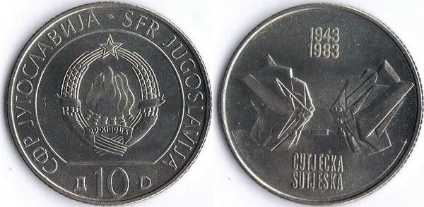 10 dinara (40th Anniversary of the Battle of the Sutjeska River)